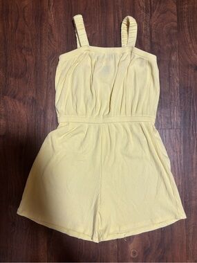 Old Navy Toddler Girls Sleeveless Ribbed Romper - Yellow 6t